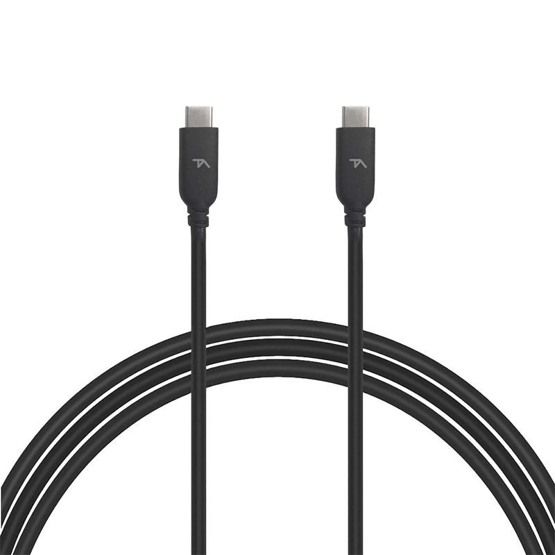 Tech Armor USB C to USB C 2.0 Cable - 20V/3A, 6 Feet, Black - High-Speed Data Transfer and Fast Charging - Compatible with USB Type-C Devices