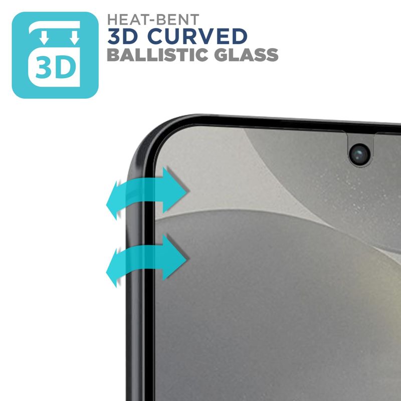 Tech Armor Samsung Galaxy S24 Screen Protector - 2 Pack, Ballistic Tempered Glass, Case-Friendly Design + Installation Tray with Bonus Lens Protector