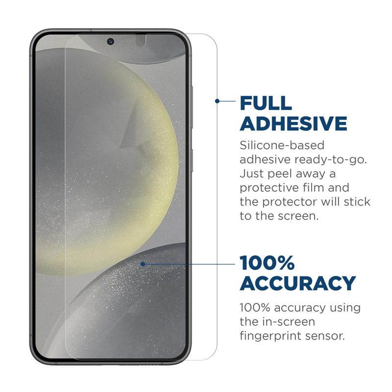 Tech Armor Samsung Galaxy S24 Screen Protector - 2 Pack, Ballistic Tempered Glass, Case-Friendly Design + Installation Tray with Bonus Lens Protector