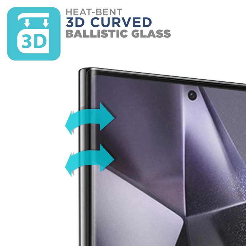 Tech Armor Samsung Galaxy S24 Ultra Screen Protector - 2 Pack, Ballistic Tempered Glass, Case-Friendly Design + Installation Tray with Bonus Lens Protector