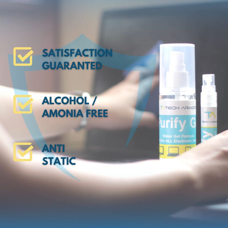 Tech Armor Screen Cleaner Kit [3.4oz +0.8oz] - Best for Smartphones, iPhones, iPads, Eyeglasses, e-Readers, Laptops, TV Screens and Monitors, Includes 3 Premium Microfiber Cloths