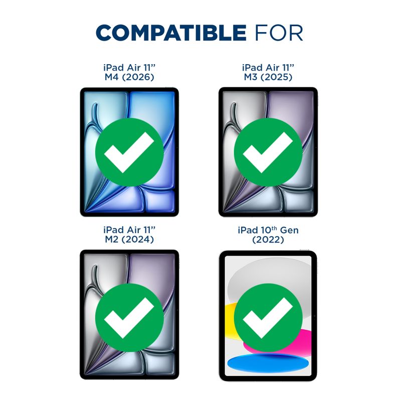 Tech Armor for iPad Air 11 Inch Screen Protector M4 2026 & M3 2025, M2 and iPad 10th Generation 2022 - Ballistic Tempered Glass, Apple Pencil Compatible, 9H+, Easy Installation Tray - 1 Pack
