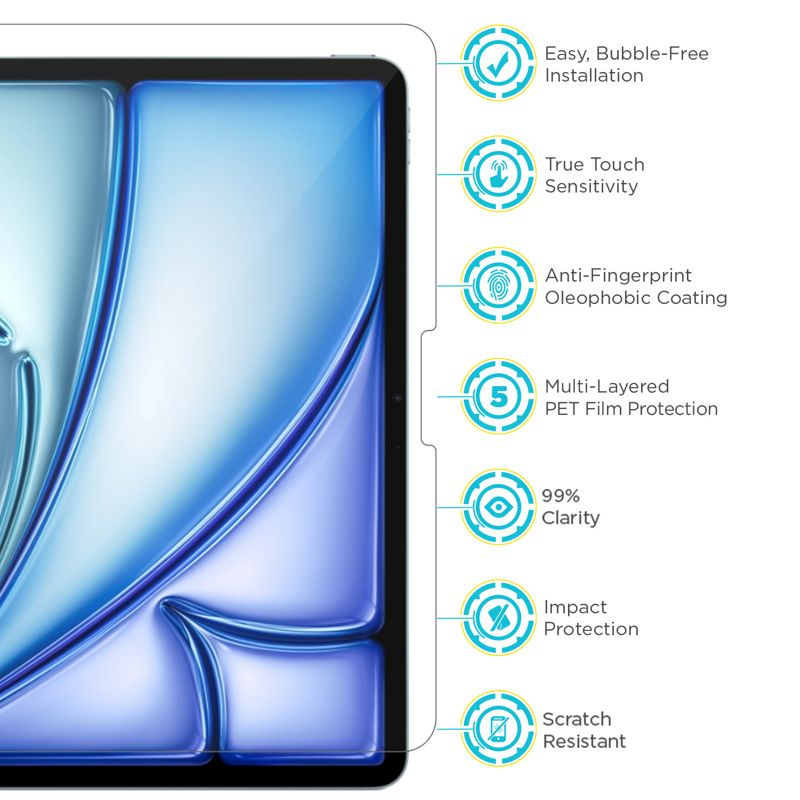 Tech Armor Matte Anti-Glare Film Screen Protector for iPad Air 13 Inch M4 2026 & M3 2025, M2 2024 - Perfect for Drawing, Writing, and Note-taking like on Paper 2 Pack