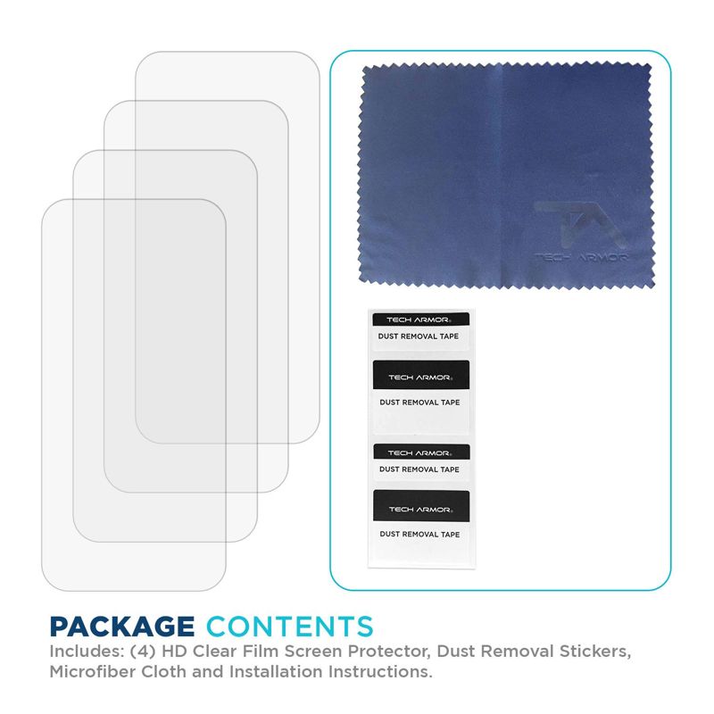 Tech Armor 4 Pack iPhone 16 Pro Screen Protector  - HD Clear Film, Premium Quality