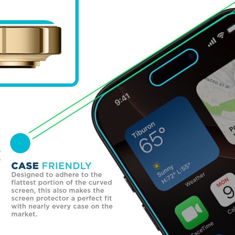 Tech Armor Privacy Screen Protector for iPhone 16 Pro - Ballistic Tempered Glass, Anti-Spy, Case Friendly, Easy Installation, Bubble Free, Touch Support, 1 Pack