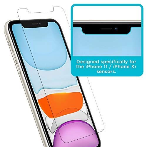Tech Armor for iPhone 11 / XR Carbon Fiber Case + Ballistic Glass Screen Protector, Matte Black Lightweight, Protective Case with Alignment Tray & Cleaning Kit - 1 Pack