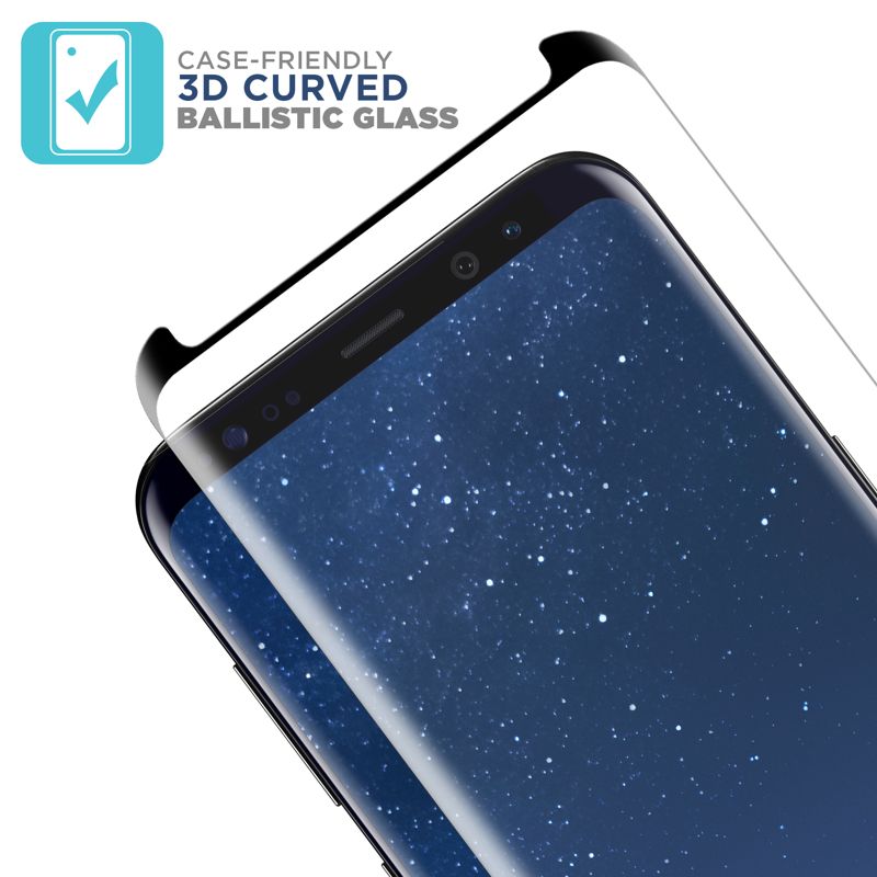 Tech Armor 3D Curved Ballistic Glass Screen Protector for Samsung Galaxy S8 ( 2017 ) 1 Pack Tempered Glass