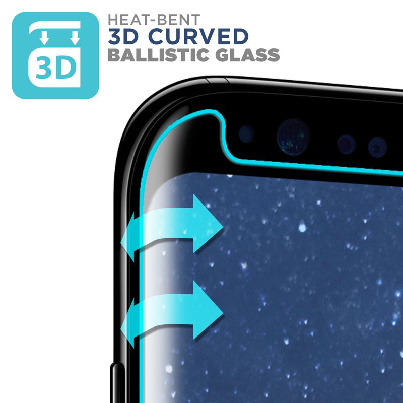 Tech Armor 3D Curved Ballistic Glass Screen Protector for Samsung Galaxy S8 ( 2017 ) 1 Pack Tempered Glass