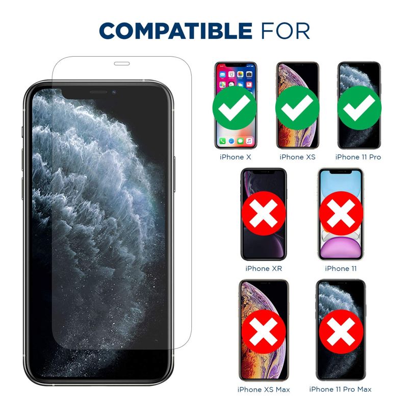 Tech Armor HD Clear Film Screen Protector Designed for Apple iPhone 11 Pro , iPhone X and iPhone Xs 5.8 Inch 3 Pack 2019
