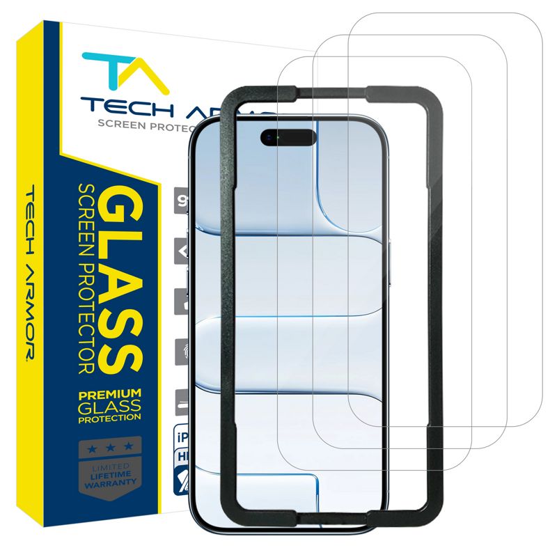 Tech Armor iPhone 17 Air Screen Protector Glass 6.5 inch - Ballistic Tempered, Case Friendly, 3 Pack