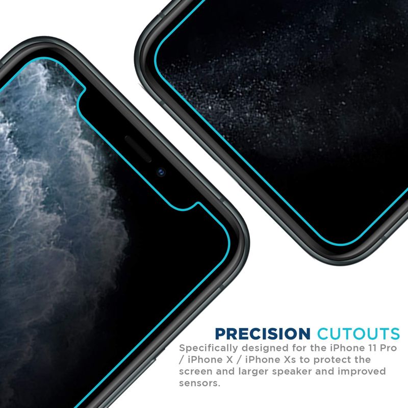 Tech Armor Privacy Ballistic Glass Screen Protector Designed for Apple iPhone 11 Pro , iPhone X and iPhone Xs 5.8 Inch 1 Pack 2019 Tempered Glass