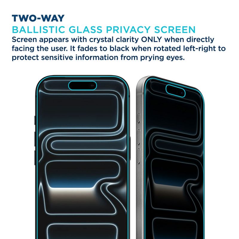 Tech Armor for  iPhone 17 Pro Screen Protector Privacy Glass 6.3 inch - Ballistic Tempered, Anti-Spy, Case Friendly, Easy Installation, Bubble Free, Touch Support, 1 Pack