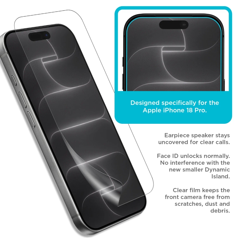 Tech Armor Screen Protector for iPhone 18 Pro, HD PET Film, 4-Pack