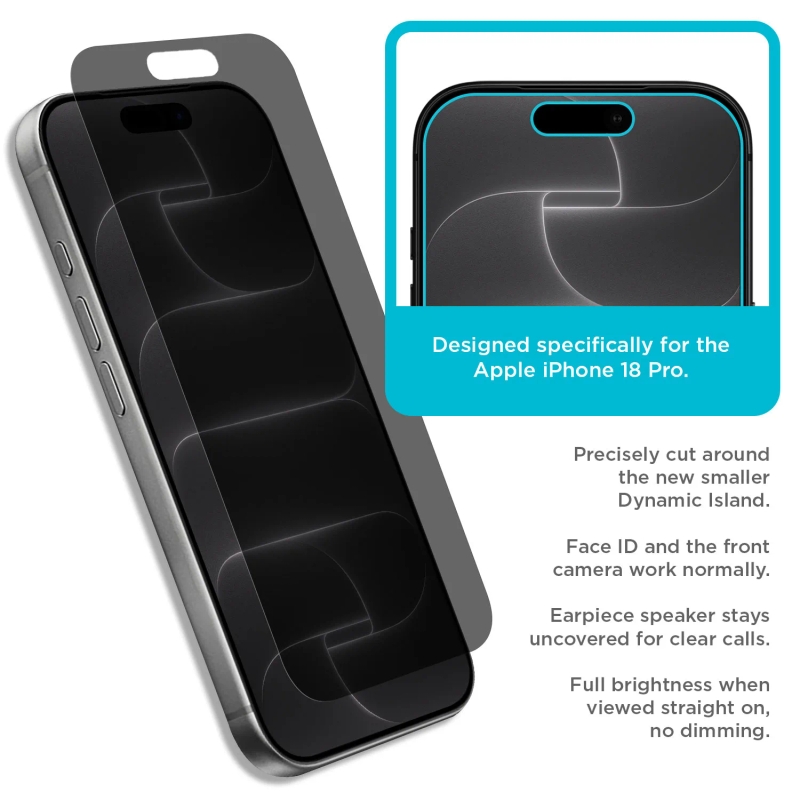 Tech Armor Privacy Glass for iPhone 18 Pro Screen Protector, 1-Pack