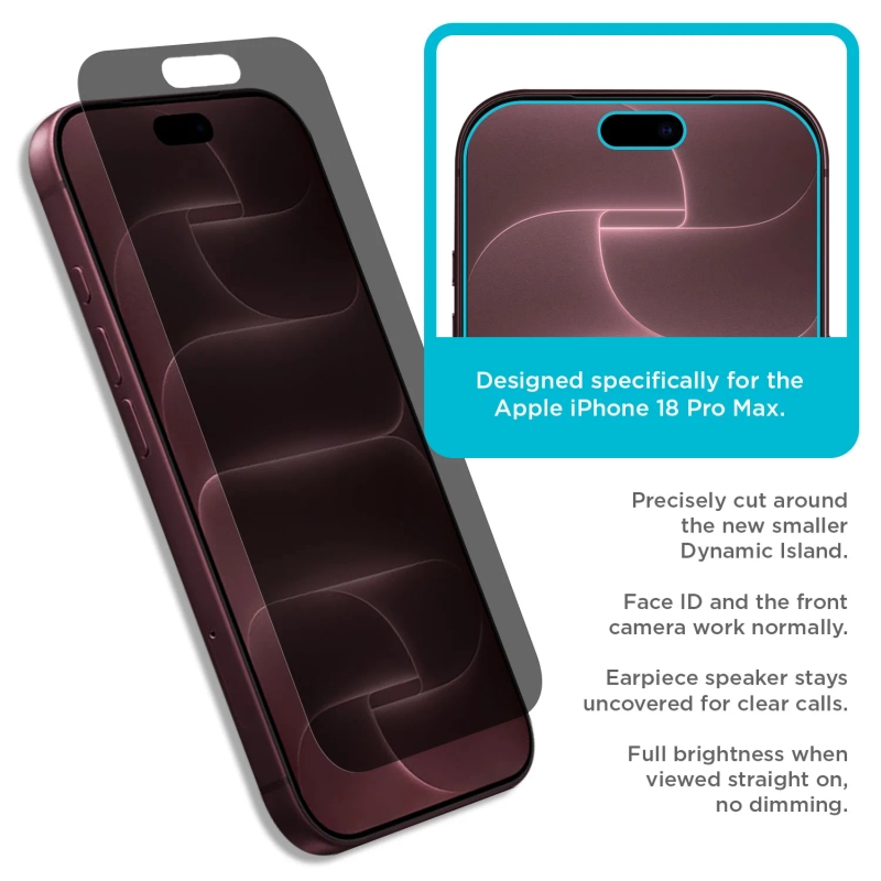 Tech Armor Privacy Glass for iPhone 18 Pro Max Screen Protector, 1-Pack