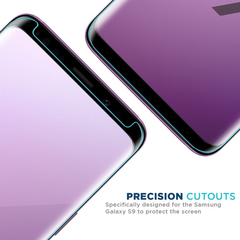 Tech Armor 3D Curved HD Clear Ballistic Glass Screen Protector Designed for Samsung Galaxy S9 Plus ( 2018 ) 1 Pack Tempered Glass
