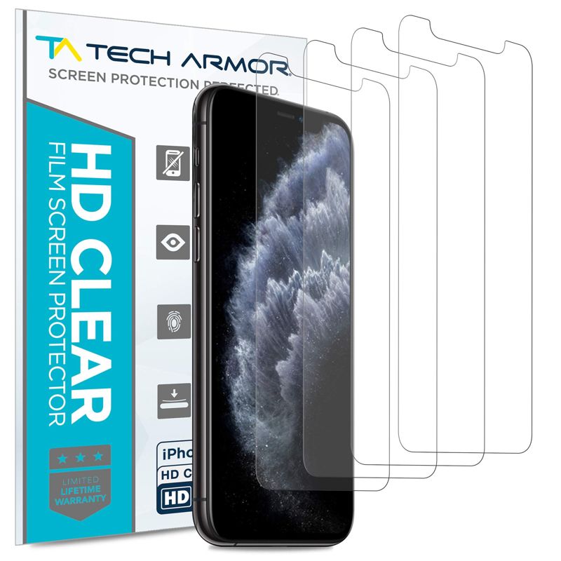 Tech Armor HD Clear Film Screen Protector Designed for Apple iPhone 11 Pro Max and iPhone Xs MAX 6.5 Inch 4 Pack 2019