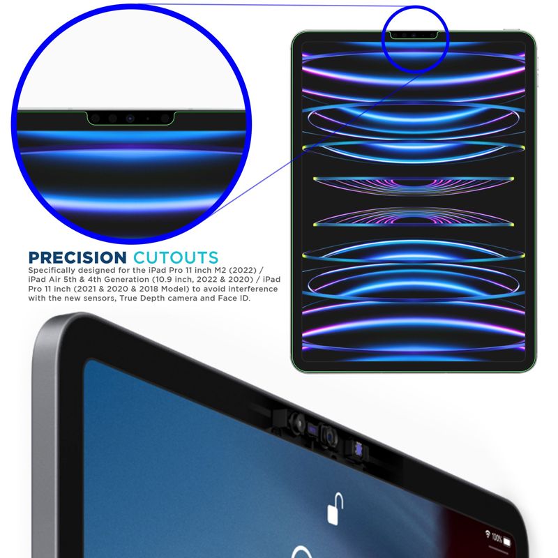 Tech Armor Matte Anti-Glare / Anti-Fingerprint Film Screen Protector Designed for Apple iPad Pro 11 Inch 2022, 2021, 2020, 2018 and iPad Air 5 (2022), iPad Air 4 (2020) 2 Pack