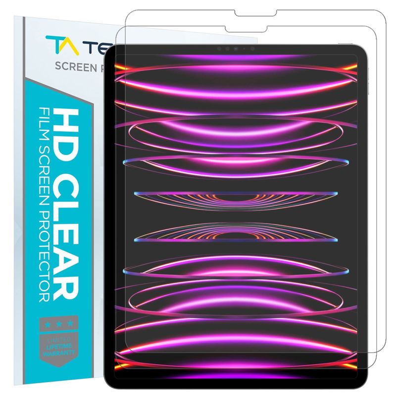Tech Armor Matte Anti-Glare / Anti-Fingerprint Film Screen Protector Designed for Apple NEW iPad Pro 12.9 Inch 2022, 2021 , 2020 , 2018 2 Pack