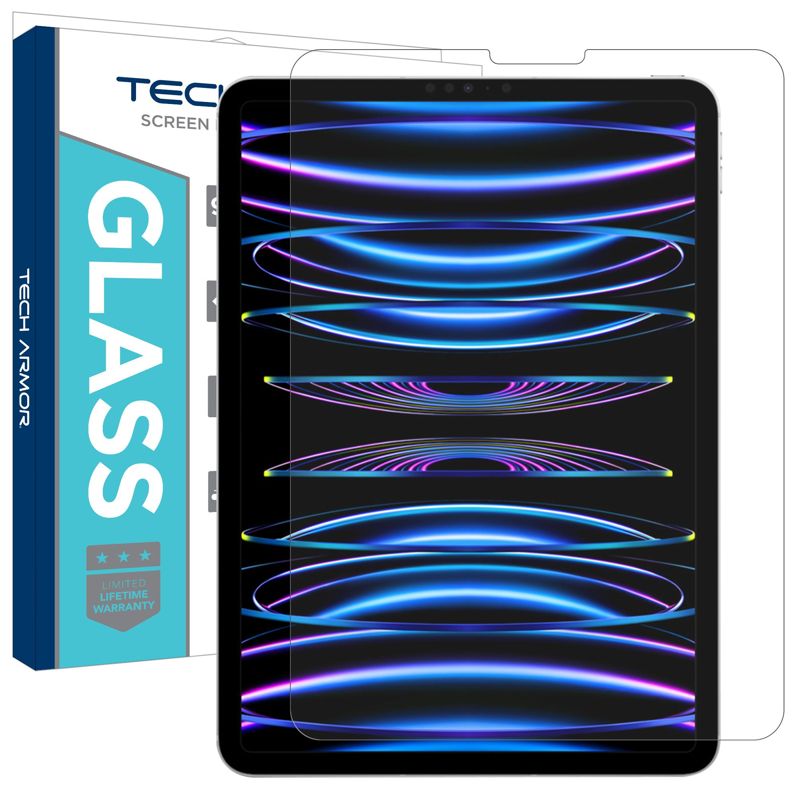 Tech Armor Ballistic Glass Screen Protector Designed for Apple iPad Pro 11 inch 2022, 2021, 2020 and 2018 and iPad Air 5 (2022) , iPad Air 4 (2020) 1 Pack Tempered glass