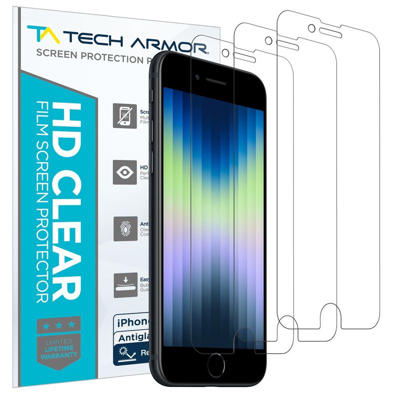 Tech Armor Matte Anti-Glare / Anti Fingerprint Film Screen Protector for Apple iPhone SE 3 (2022), iPhone Se 2 (2020) , iPhone 7 and iPhone 8 ( 4.7 Inch ) 3 Pack