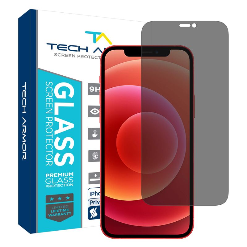 Tech Armor Privacy Ballistic Glass Screen Protector Designed for Apple iPhone 12 mini 5.4 Inch 1 Pack Tempered Glass
