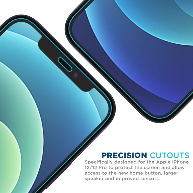 Tech Armor Ballistic Glass Screen Protector Designed for Apple iPhone 12 and iPhone 12 Pro 6.1 Inch 3 Pack Tempered Glass 2020