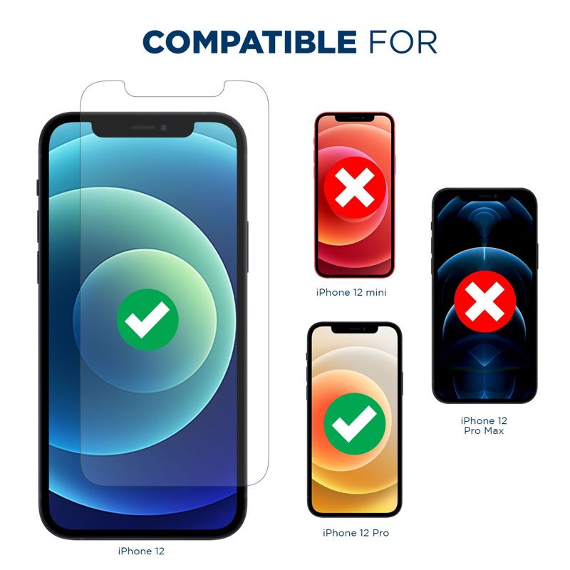 Tech Armor HD Clear Film Screen Protector Designed for Apple iPhone 12 and iPhone 12 Pro 6.1 Inch 4 Pack 2020