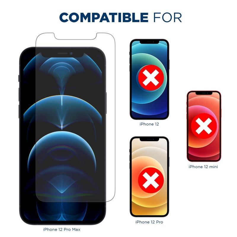 Tech Armor HD Clear Film Screen Protector Designed for Apple iPhone 12 Pro Max 6.7 Inch 4 Pack 2020