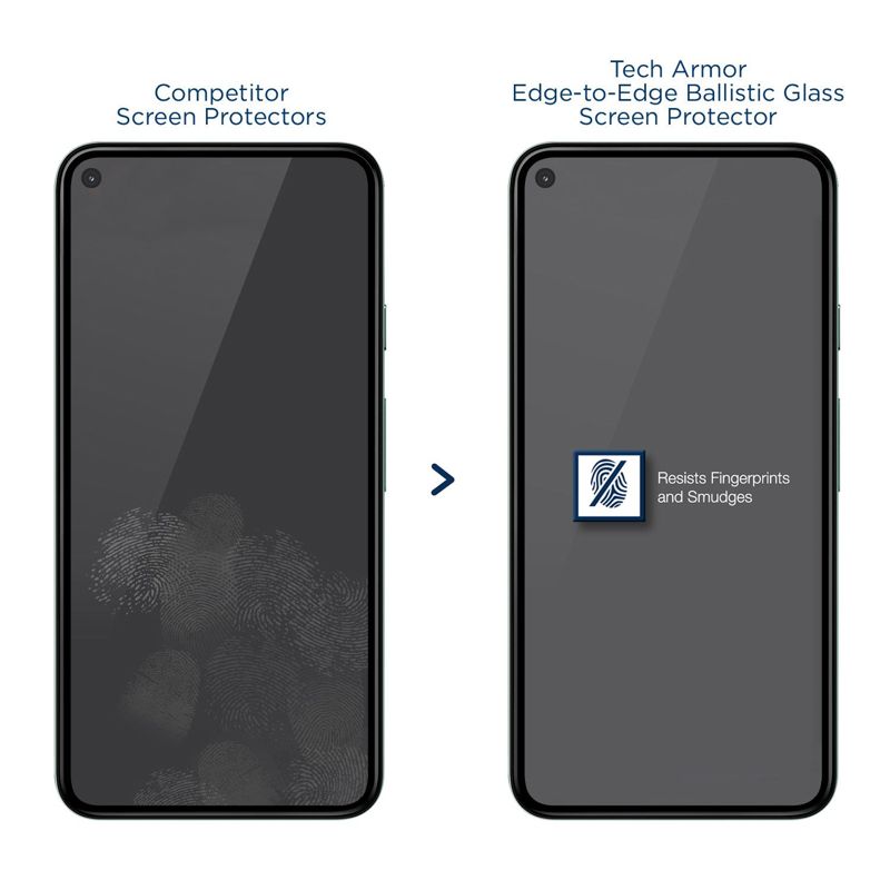 Tech Armor Ballistic Glass 3D Curved Screen Protector Designed for Google Pixel 5 ( 2020 ) 1 Pack Tempered Glass