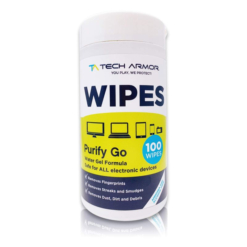 Tech Armor Cleaning Wipes - Best For TV Screen Cleaner, Computer Screen Cleaner, for Laptop, Phone, Ipad - Computer Cleaning kit Electronic Cleaner - 100 Wipes
