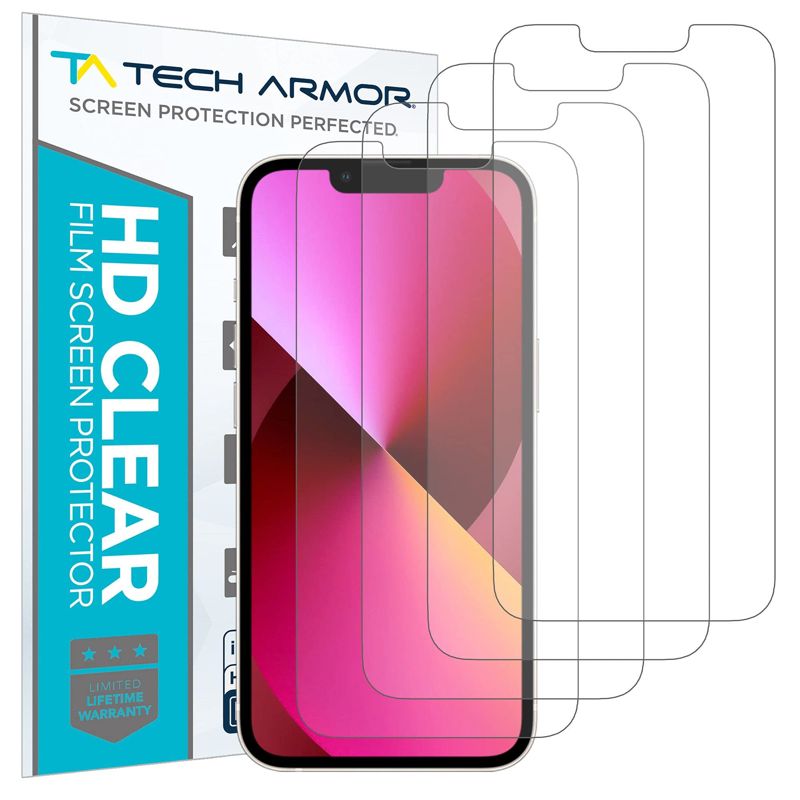 Tech Armor HD Clear Film Screen Protector for Apple New iPhone 13 mini 5.4 Inch 4 Pack 2021