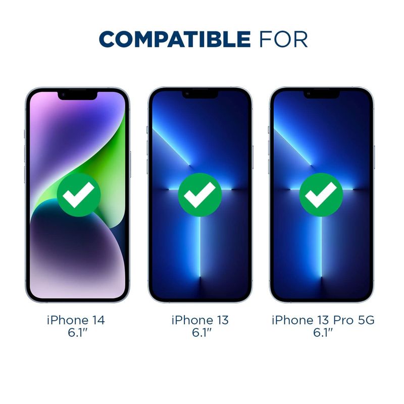 Tech Armor 3 Pack Ballistic Glass Screen Protector Compatible for Apple NEW iPhone 14 (2022) , iPhone 13 and iPhone 13 Pro (2021) 5G 6.1 Inch Tempered Glass