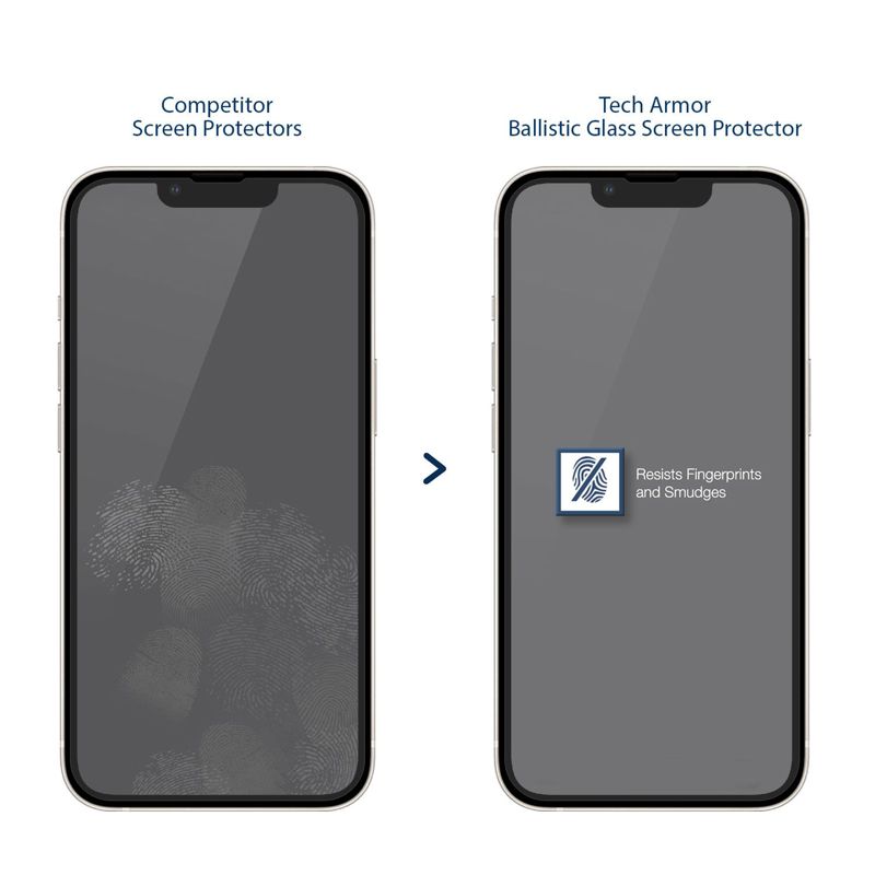 Tech Armor 3 Pack Ballistic Glass Screen Protector Compatible for Apple NEW iPhone 14 Plus (2022) and iPhone 13 Pro Max (2021) 5G 6.7 Inch Tempered Glass