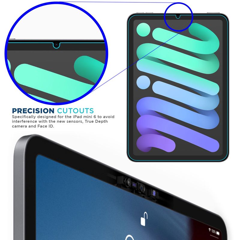 Tech Armor Ballistic Glass Screen Protector for Apple NEW iPad Mini 7 (7th Gen, 2024) and iPad Mini 6 (6th Gen, 2021) 8.3 Inch 1 Pack
