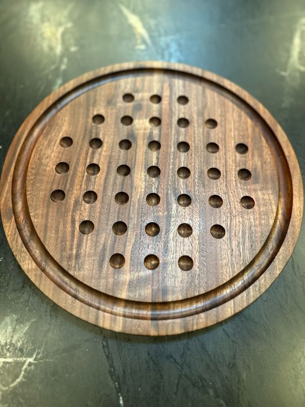 Marble Solitare Game (11 inch - Black Walnut)