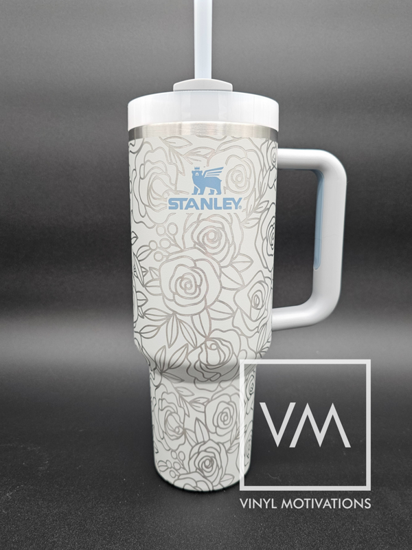 Floral Rose 40oz Tumbler Wrap Design
