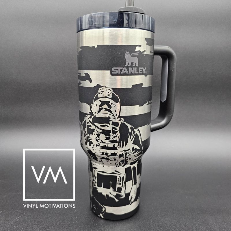 Lady Liberty Tumbler Engraved Stanley Quencher 40oz (Cream)