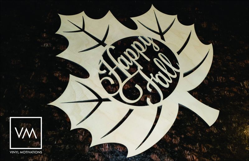 Leaf Monogram Happy Fall / Custom (Happy Fall, 12")